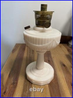 Antique Aladdin Model B Tall Lincoln Drape White Milk glass Oil Lamp Original