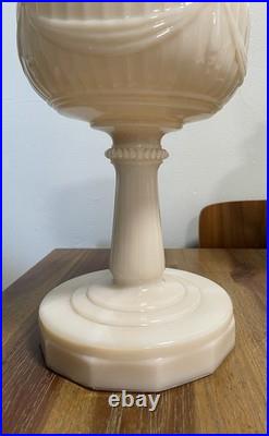 Antique Aladdin Model B Tall Lincoln Drape White Milk glass Oil Lamp Original