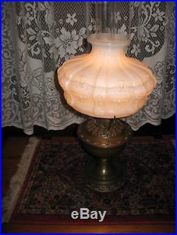 Antique Aladdin No 8 BrassTable Lamp No 401 White Satin Shade Electrified