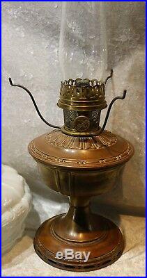 Antique Aladdin No 8 Kerosene Lamp withChimney & Shade