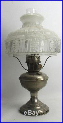 Antique Aladdin No. 9 Kerosene Oil Lamp 501Bell Flower Shade Original Burner