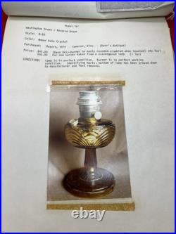 Antique Aladdin Nu-Type MODEL B 55 Amber Glass Washington Drape Oil Lamp