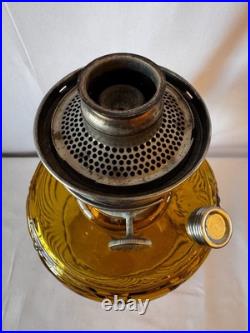 Antique Aladdin Nu-Type MODEL B Amber Glass Washington Drape Oil Lamp With Wick