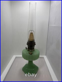 Antique Aladdin Nu-Type Model B-111 Oil Lamp Corinthian Jadeite Jade Green
