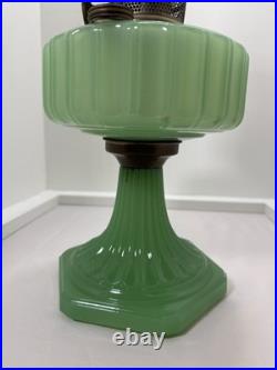 Antique Aladdin Nu-Type Model B-111 Oil Lamp Corinthian Jadeite Jade Green