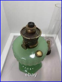 Antique Aladdin Nu-Type Model B-111 Oil Lamp Corinthian Jadeite Jade Green