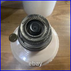 Antique Aladdin Nu-Type Model B Alacite Lincoln Drape Faint Pink Oil Lamp