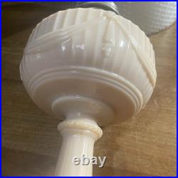 Antique Aladdin Nu-Type Model B Alacite Lincoln Drape Faint Pink Oil Lamp