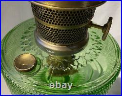 Antique Aladdin Nu-Type Model B Green Glass Colonial Oil Kerosene Lamp