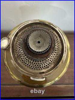 Antique Aladdin Nu-Type Model B Oil/Kerosene Lamp Amber Glass Base Knob Control
