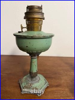 Antique Aladdin Nu-Type Model B Oil Lamp Green Base Kerosene Burner Chicago VTG
