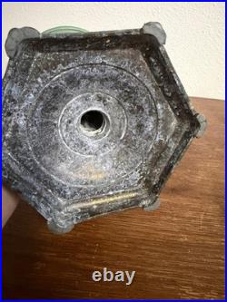 Antique Aladdin Nu-Type Model B Oil Lamp Green Base Kerosene Burner Chicago VTG