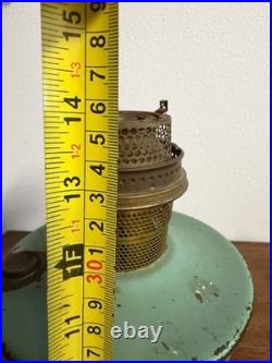 Antique Aladdin Nu-Type Model B Oil Lamp Green Base Kerosene Burner Chicago VTG