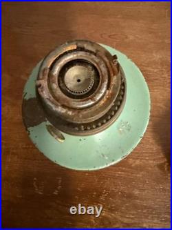 Antique Aladdin Nu-Type Model B Oil Lamp Green Base Kerosene Burner Chicago VTG