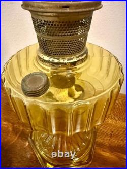 Antique Aladdin Nu-Type Model B Oil Lamp with Chimney, Yellow, 24in, No Cracks