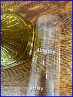 Antique Aladdin Nu-Type Model B Oil Lamp with Chimney, Yellow, 24in, No Cracks