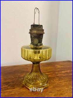 Antique Aladdin Nu-Type Model B Oil Lamp with Chimney, Yellow, 24in, No Cracks