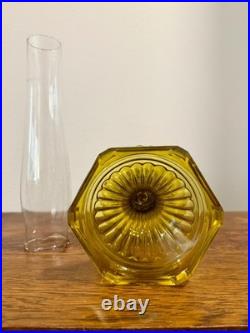 Antique Aladdin Nu-Type Model B Oil Lamp with Chimney, Yellow, 24in, No Cracks