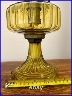Antique Aladdin Nu-Type Model B Oil Lamp with Chimney, Yellow, 24in, No Cracks
