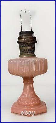 Antique Aladdin Nu-Type Model B Rose (Pink) Moonstone Corinthian Oil Lamp 24