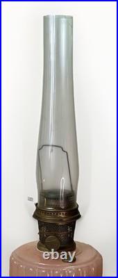 Antique Aladdin Nu-Type Model B Rose (Pink) Moonstone Corinthian Oil Lamp 24