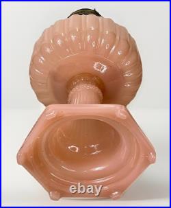 Antique Aladdin Nu-Type Model B Rose (Pink) Moonstone Corinthian Oil Lamp 24