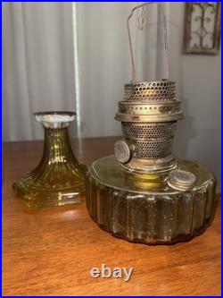 Antique Aladdin NuType Model B Kerosene Mantle Lamp Chicago Brass Oil Lamp Green