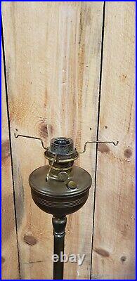 Antique Aladdin Oil Kerosene Floor Lamp Model B Burner Cast Brass Base/Shade