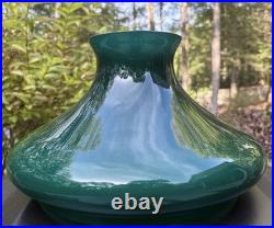 Antique Aladdin Oil Kerosene Lamp Emerald Green CASED GLASS SHADE 10 Fitted