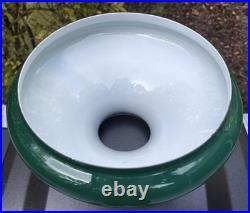 Antique Aladdin Oil Kerosene Lamp Emerald Green CASED GLASS SHADE 10 Fitted