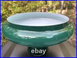 Antique Aladdin Oil Kerosene Lamp Emerald Green CASED GLASS SHADE 10 Fitted