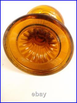 Antique Aladdin Oil Lamp Beehive Amber Glass Wick Model B