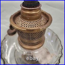 Antique Aladdin Oil Lamp Corinthian Clear Over Black Brass Hardware