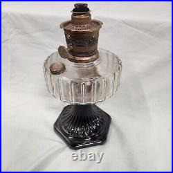 Antique Aladdin Oil Lamp Corinthian Clear Over Black Brass Hardware