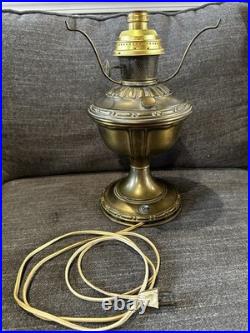 Antique Aladdin Oil Lamp Electric Conversion Brass Mantle Lamp No Shade