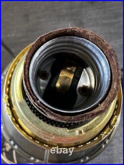 Antique Aladdin Oil Lamp Electric Conversion Brass Mantle Lamp No Shade