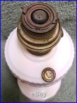 Antique Aladdin Oil Lamp Kerosene Lincoln Drape Pale PINK