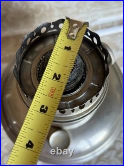 Antique Aladdin Oil Lamp Model #11 Mantle 11 Nickel Finish Pyrex Glass Funnel