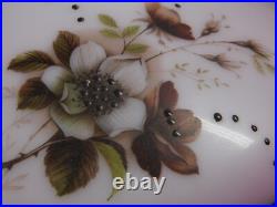 Antique Aladdin Oil Lamp No. 11 w Hurricane & Floral Pink Milk Glass Shade