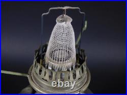 Antique Aladdin Oil Lamp No. 11 w Hurricane & Floral Pink Milk Glass Shade