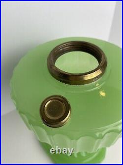 Antique Aladdin Oil/kerosene Lampgreen Jadeite/moonstone/corinthian/1930's