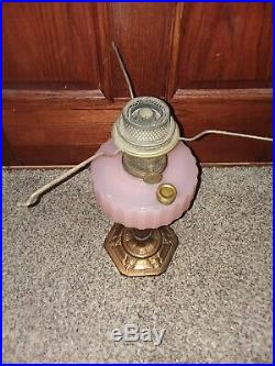 Antique Aladdin Pink Majestic Kerosene Oil Lamp Model B Burner