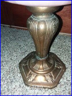 Antique Aladdin Pink Majestic Kerosene Oil Lamp Model B Burner