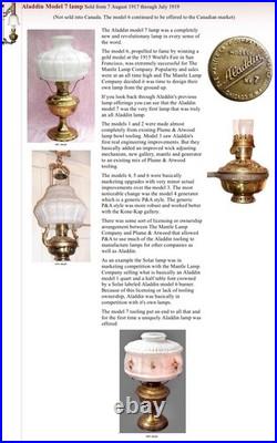 Antique Aladdin Rose Coleman Oil Kerosene Lamp Cased Glass 7 1/2 X 2 1/4 Shade