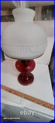 Antique Aladdin Ruby Red Beehive Lamp