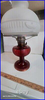 Antique Aladdin Ruby Red Beehive Lamp