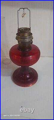 Antique Aladdin Ruby Red Beehive Lamp