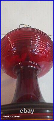 Antique Aladdin Ruby Red Beehive Lamp