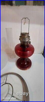 Antique Aladdin Ruby Red Beehive Lamp