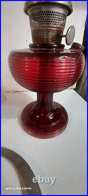 Antique Aladdin Ruby Red Beehive Lamp